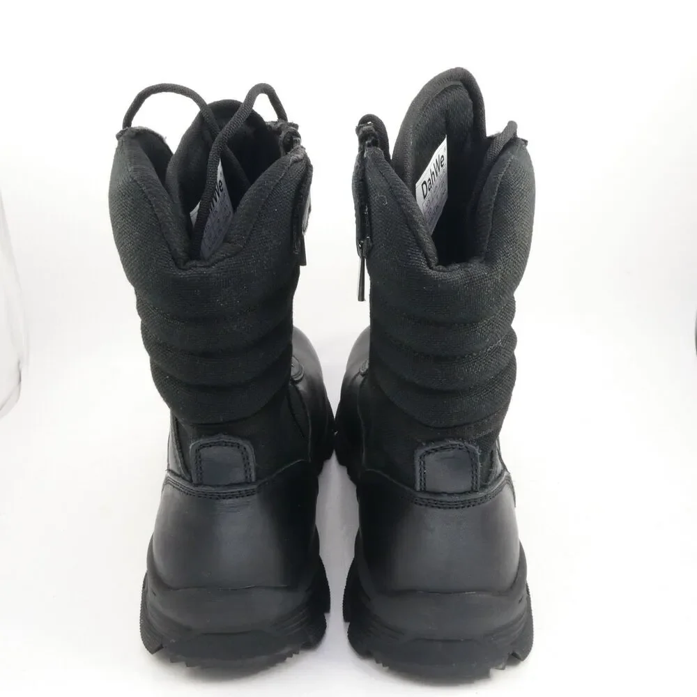 DahWe Men's US 10 Steel Toe Work Boots for Zipper Puncture Proof Slip Resistant